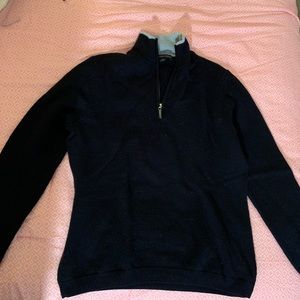 Navy Brooks Brothers Quarter Zip Wool